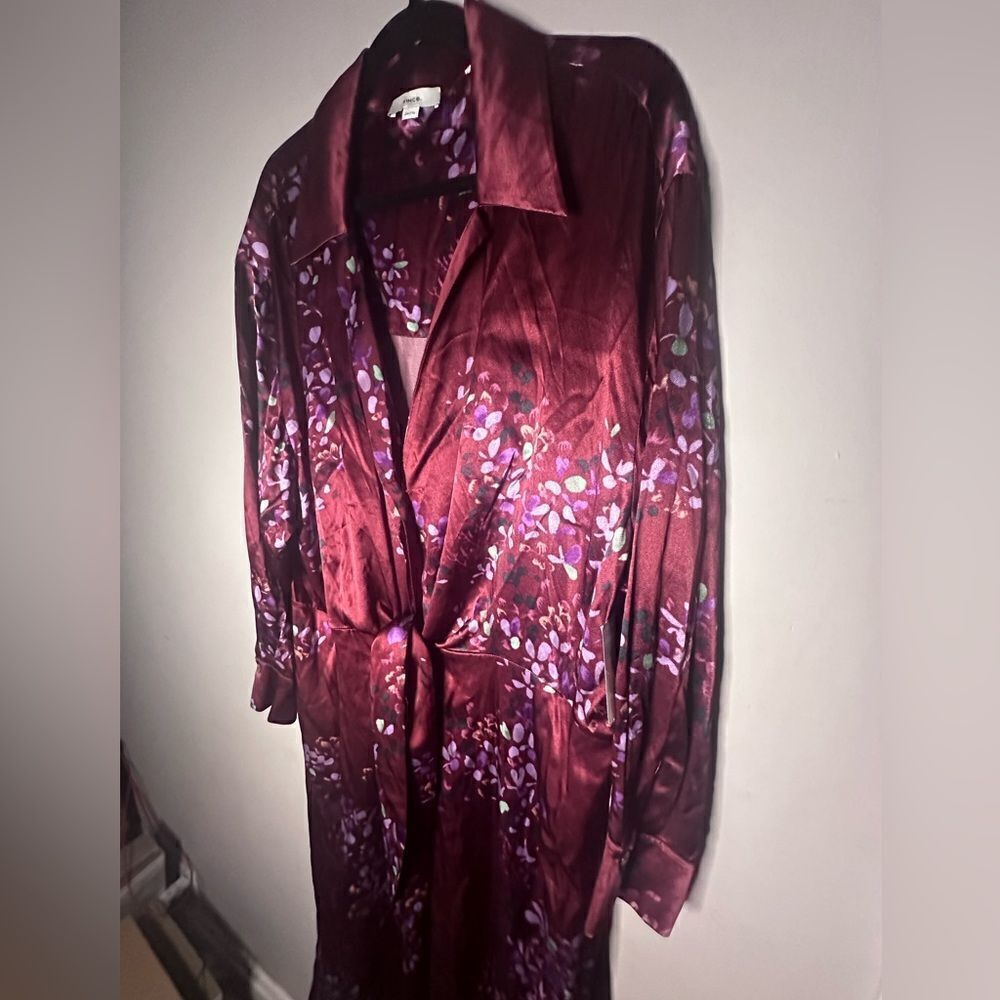 NWT Vince | Forsythia Long Sleeve Shaped Collar Tie-Front Dress 2X - Picture 5 of 10